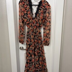 ASTR the Label Long Sleeve Fall Floral Dress